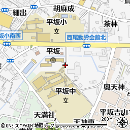 愛知県西尾市平坂町山崎周辺の地図
