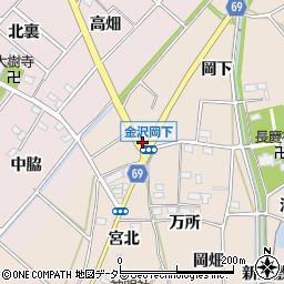 愛知県豊川市金沢町（まま上）周辺の地図