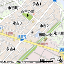 愛知県西尾市永吉2丁目79周辺の地図