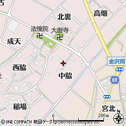 愛知県豊川市江島町中脇周辺の地図