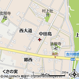 愛知県西尾市寄近町中田島周辺の地図