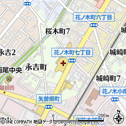 愛知トヨタ自動車西尾永吉店周辺の地図