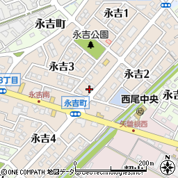 愛知県西尾市永吉3丁目46周辺の地図