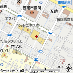 ＤＣＭ西尾店周辺の地図