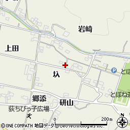 愛知県額田郡幸田町荻圦周辺の地図