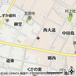 愛知県西尾市寄近町西大道周辺の地図