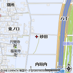 京都府八幡市内里砂田125周辺の地図
