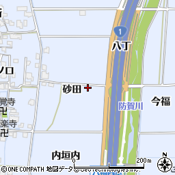 京都府八幡市内里砂田122周辺の地図