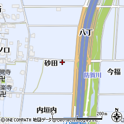 京都府八幡市内里砂田122周辺の地図