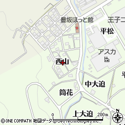 愛知県額田郡幸田町六栗西山周辺の地図
