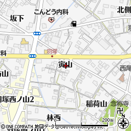 愛知県西尾市羽塚町寅山周辺の地図
