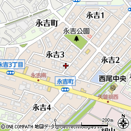 ソニーＣＰ化粧品取扱店ユタカ西尾サロン周辺の地図