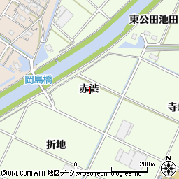 愛知県西尾市室町赤渋周辺の地図