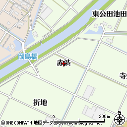 愛知県西尾市室町（赤渋）周辺の地図