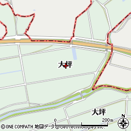 愛知県西尾市家武町大坪周辺の地図