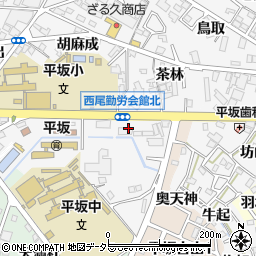 愛知県西尾市平坂町烏多周辺の地図