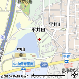 愛知県知多郡武豊町平井田周辺の地図