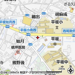 愛知県西尾市平坂町輪当周辺の地図