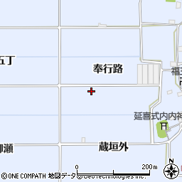 京都府八幡市内里奉行路周辺の地図