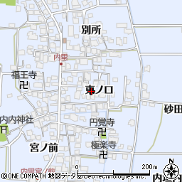 京都府八幡市内里東ノ口周辺の地図