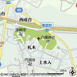 愛知県西尾市家武町周辺の地図