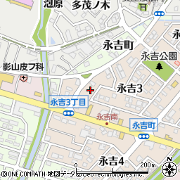 愛知県西尾市永吉3丁目97周辺の地図