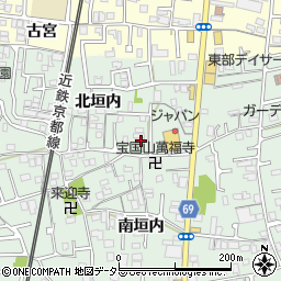 京都府城陽市久世北垣内45-3周辺の地図