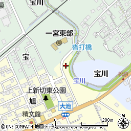 愛知県豊川市一宮町（宝川）周辺の地図