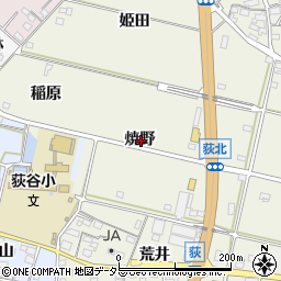 愛知県額田郡幸田町荻焼野周辺の地図