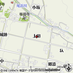 愛知県幸田町（額田郡）荻（上田）周辺の地図