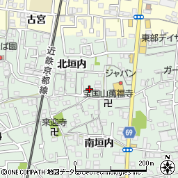 京都府城陽市久世北垣内44周辺の地図