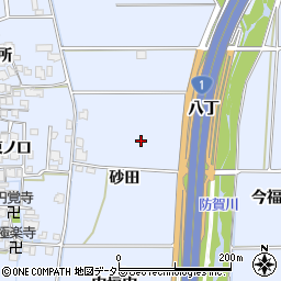 京都府八幡市内里砂田周辺の地図