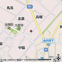 愛知県豊川市江島町高畑周辺の地図