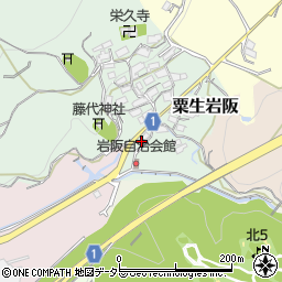 大阪府茨木市粟生岩阪419周辺の地図