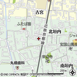 京都府城陽市久世北垣内82周辺の地図
