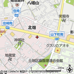 愛知県西尾市住崎町北畑周辺の地図