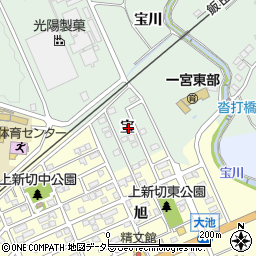 愛知県豊川市上長山町宝周辺の地図