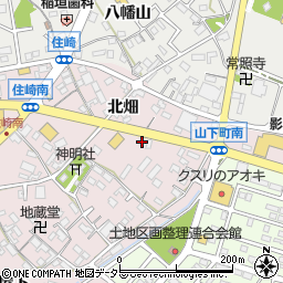 愛知県西尾市住崎町（北畑）周辺の地図