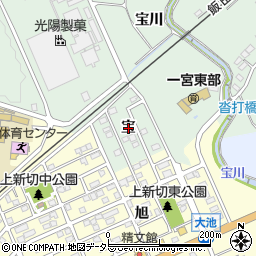 愛知県豊川市上長山町（宝）周辺の地図