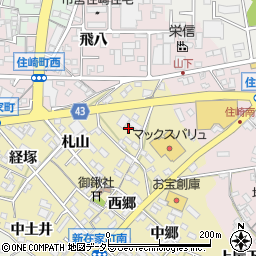 愛知県西尾市新在家町村北周辺の地図