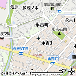 愛知県西尾市永吉3丁目90周辺の地図