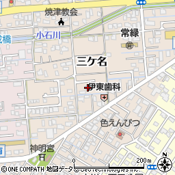 静岡県焼津市三ケ名1234-3周辺の地図