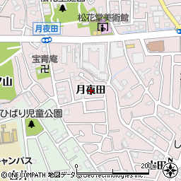 京都府八幡市八幡月夜田周辺の地図