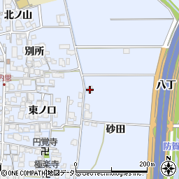 京都府八幡市内里砂田11周辺の地図