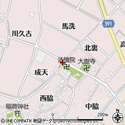 愛知県豊川市江島町（成天）周辺の地図
