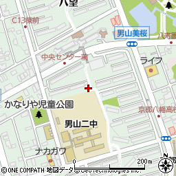 京都府八幡市男山石城周辺の地図