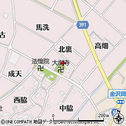 愛知県豊川市江島町（北裏）周辺の地図