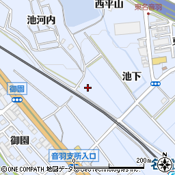 愛知県豊川市赤坂町池下周辺の地図