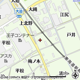 愛知県額田郡幸田町六栗下北野周辺の地図