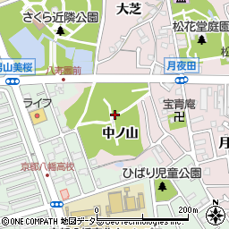 京都府八幡市八幡中ノ山周辺の地図